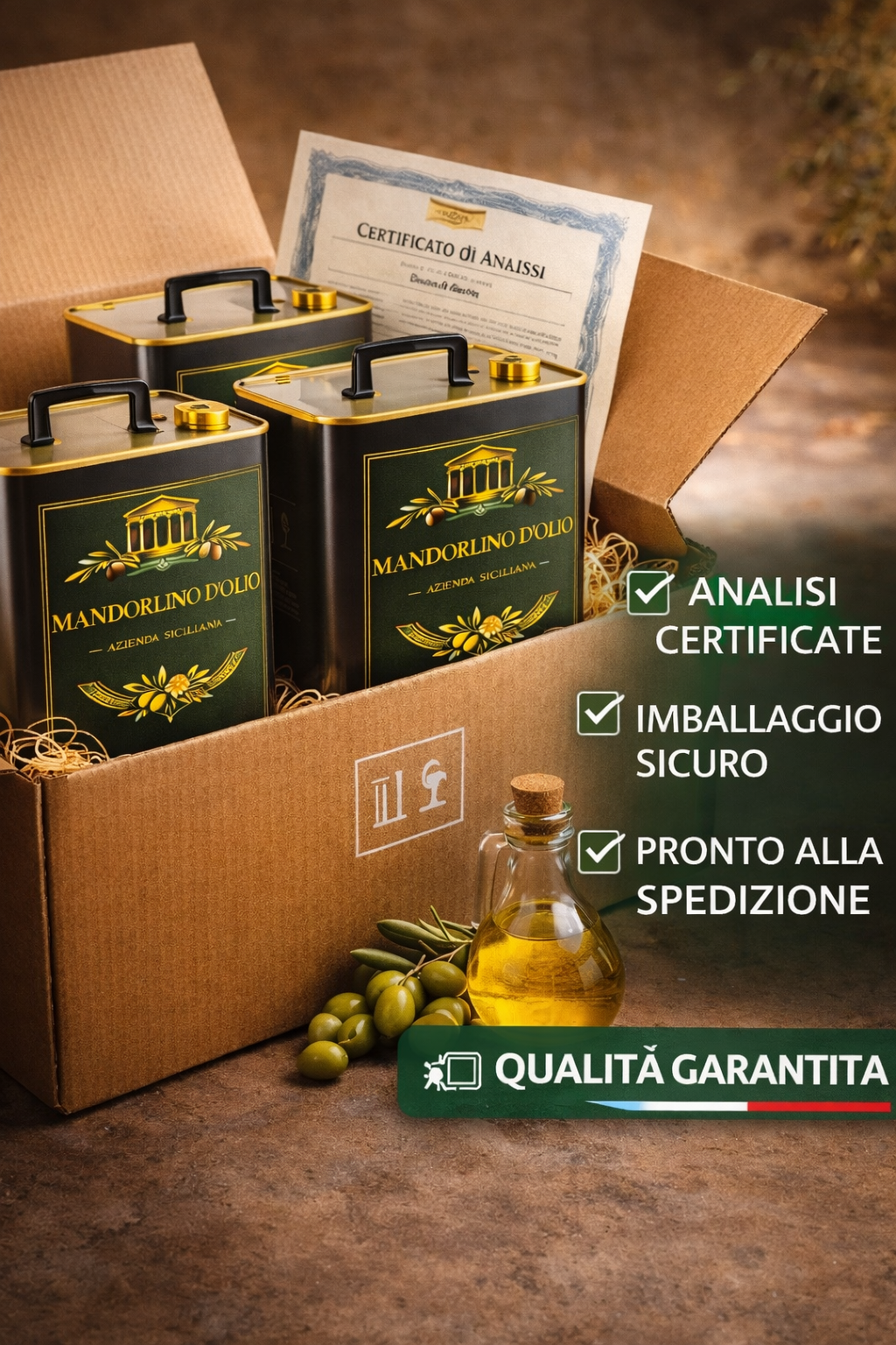 Olio Extravergine di Oliva Siciliano Monocultivar Nocellara del Belice – Raccolto 2025/26