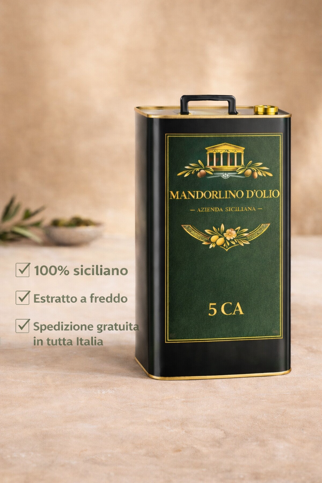 Olio Extravergine di Oliva Siciliano Monocultivar Nocellara del Belice – Raccolto 2025/26